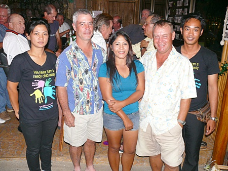 Scramble winners, Jeremy Masse, Khun Rung, Mikael Andersson (abs. Roy Thornton) with Phennippa & Tam of the Fr. Ray Foundation Outreach Centre.