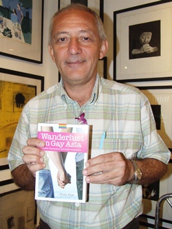 Author Hans Fritschi with his new book.