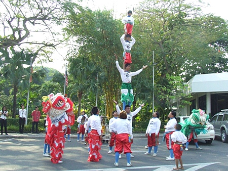 Chinese acrobats perform at Hard Rock Hotel, Pattaya.