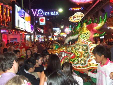 The dragon winds its way down Walking Street.
