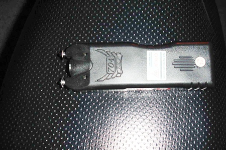 The type of stun gun used to shock the victim in the robbery.