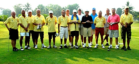 The match-play teams line up at Eastern Star. 