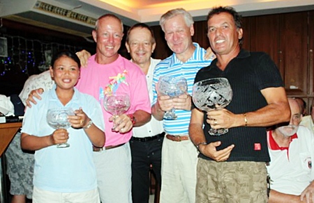 Captain’s Day’s winners: (Left to right) Sang, Jez, Pierre, Garry and Thierry