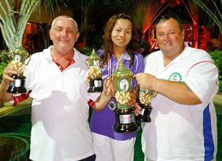 The winning trio of Pim Pierce, Keith Fortt and Dave Mays.