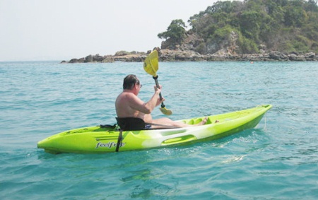 Enjoying a paddle out to the island. 