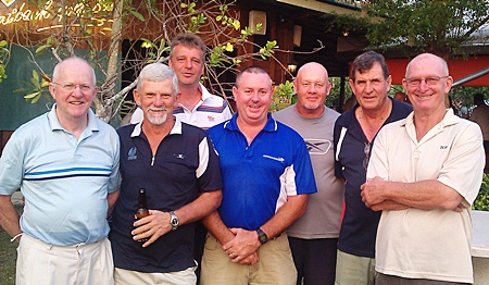 (From left to right): Vin Connellan, Colin Oliver, Jan Thorsberg, Murray Hart, Doug Campbell, Rick Forrest and Sid Ottaway. 