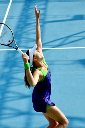 Hantuchova serves to Errani during the first set.