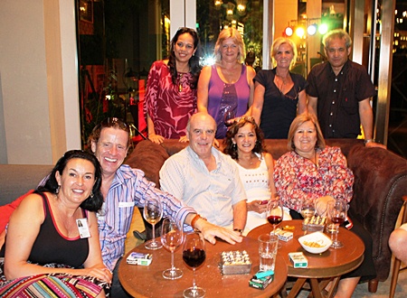 Bea Grunwell (standing 2nd left), president of the Pattaya International Ladies Club (PILC), Jeena Saguansap (standing left), Tea Tree Spa manager, Tracy Cosgrove (seated right) and a group of friends enjoy good fellowship during the Lighthouse Club Charity networking event at Holiday Inn Pattaya recently.