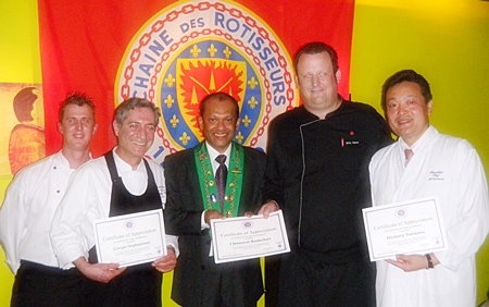 Baille Ranjith Chandrasiri, shows his profound appreciation to the master chefs, Werner Snoek, Giorgio Stephanosian, Jens Heier and Hirokazu Tomisawa for their fine cuisine.