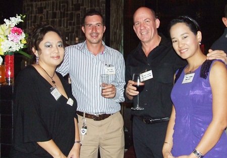 AustCham networking evenings are also fun. June Chua Unland (Advanced ID Asia Engineering), Andy Hall (CEA Project Solutions), Stuart Lloyd (Ideology Asia), and Isaree Somboonsakdikul (Ideology Asia Engineering) are living proof.
