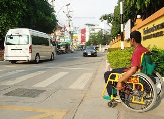 Students with disabilities sometimes have a tough time in front of the school, as they need to wait for kind drivers to allow them to cross the road.