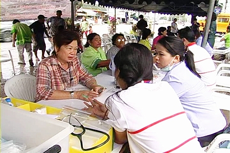 Health officials offered free medical services to members of the public.