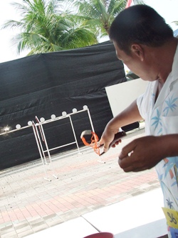 Approximately 50 slingshot contestants entered the competition to compete for the 5,000 baht first prize.