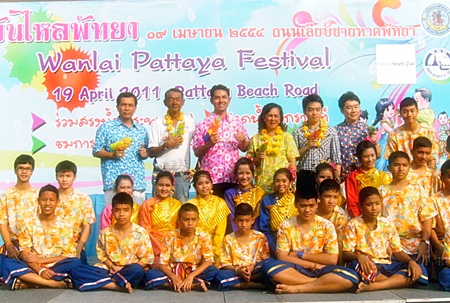 Pattaya officials, water pistols at the ready, announce this year’s itinerary for the local Songkran Festival April 19. 