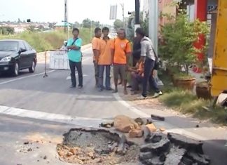 The massive hole was a real danger for motorists