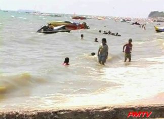 Untreated waste water off of Jomtien beach