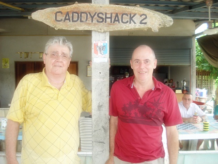 Wednesday winner Larry Emerson, left, with runner-up Richard Hall. 