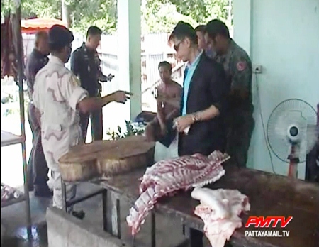 Inspectors take note of the unsanitary conditions.