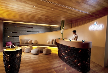 The reception desk welcomes you to the eforea spa.