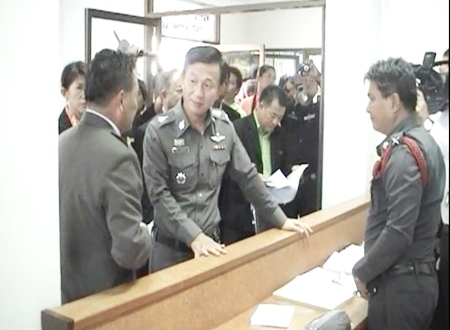 Dignitaries and officials are in attendance for the opening of the police station