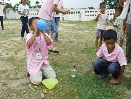 Trying to be the first one finished in the eating competition.