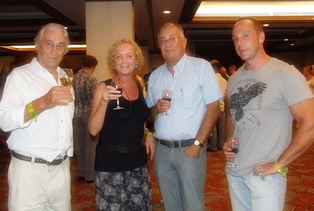 A toast to good health (l-r) Martin H.A.P. van Bree (Dutch Painter Extraordinaire), Janneke and Henk Simoons and Jan Nuyten (Pattaya Prestige Properties).