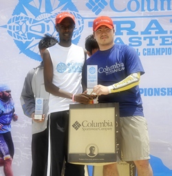 Hellery Kipchumba of Kenya, left, was the winner of the half marathon race.