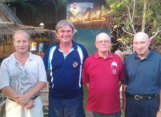 Cannon guns for glory at Jack’s Birthday Bash Jack’s Birthday Bash winners: (from the left) Mike Allidi (Div. A winner), Jack, Nigel Cannon (Overall winner) and Jan Eriksen (Div. C winner).