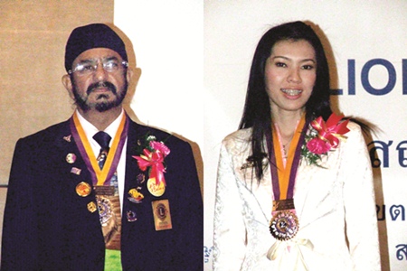 (Left) Montri Sachdev, President Lions Club of Pattaya, (Right)Porapak Sukhsawang, President Lions Club of Chonburi-Sriracha.