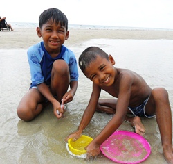 Mercy children on White Sand Beach, Koh Chang.