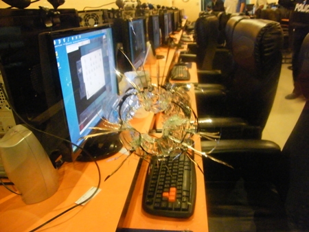 Sometimes it not even safe inside an Internet cafe. 