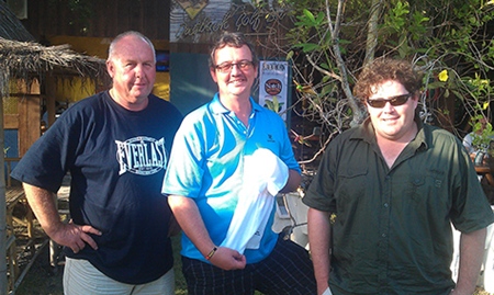 Friday winners: (from right) Robert Ford, Graham (the fish) Fletcher, and Clinton Kimber. 