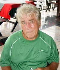 Regular Mulligans golfer Jimmy Fortune ponders his putting woes from Tuesday at Plutaluang.