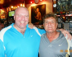 Sunday’s A Flight runner up Gareth Gill, left, with B Flight winner Lou Szigligeti. 