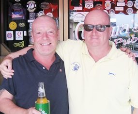 Andy M (left) and Terry C (right) outside Mama’s Bar.