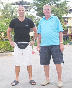 Brian Blackford, Division 2 winner at Treasure Hill, poses for a photo with Tom Novak. 