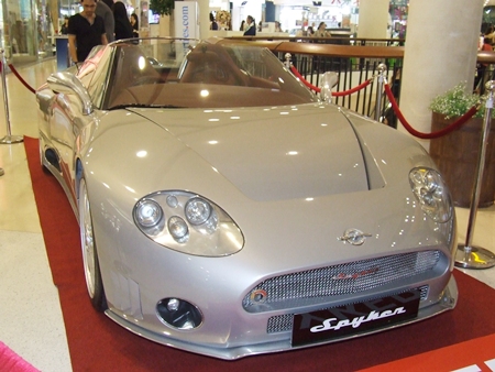 The hand-made, one-of-a-kind Spyker sports convertible.
