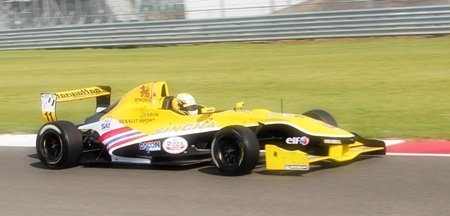Sandy Stuvik gets to grips with the Silverstone racing circuit.