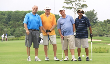 Jimmy Brackett, Grant Cadell, Paul Young & Mike Meir at Kabinburi. 