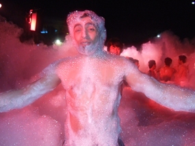 The giant foam party was great fun for all.