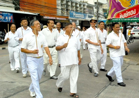 The Vegetarian Festival parade in Sattahip draws many participants.