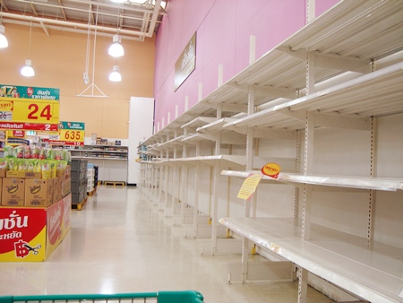 Shoppers are finding an increasing amount of shelves are empty in the larger department stores. 