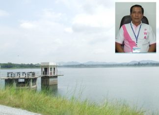 Waterworks Assistant Manager Chaitat Idsang (inset) says local reservoirs now have enough water to last the greater Pattaya area for the coming year.