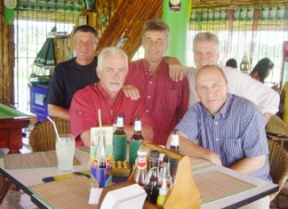 Dave with his mates from the UK.