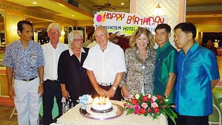 True to tradition, the management and staff of the Montien Hotel Pattaya held a birthday celebration for Per Krogh, a VIP guest of the hotel. Friends and family were also invited to the birthday candles blowing ceremony before taking delight in the delicious cake. True to tradition, the management and staff of the Montien Hotel Pattaya held a birthday celebration for Per Krogh, a VIP guest of the hotel. Friends and family were also invited to the birthday candles blowing ceremony before taking delight in the delicious cake.