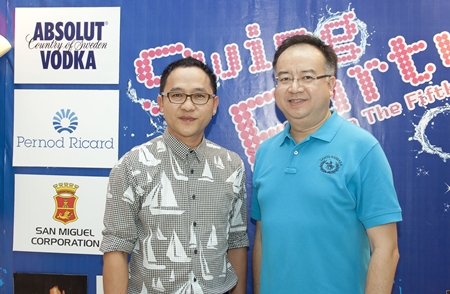 The elegant 4-star Furama Jomtien Beach Hotel was the venue of the ‘Pajama Pool Swing Party’ held recently. Tatcha Riddhimat (right), the general manager welcomed Auttaphol Wannakij (left), the vibrant and energetic director of the Tourism Authority of Thailand (TAT) Pattaya office to this fun affair.