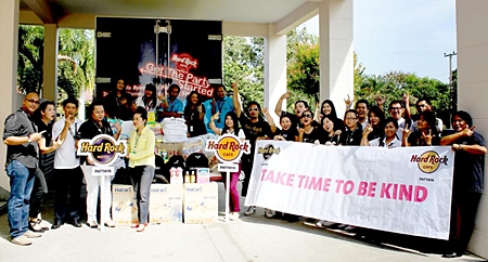 On learning that children from the Rangsit Babies Home are temporary living at the HRH Princess Maha Chakri Vocational Training Centre to escape the flooding, the management of the Hard Rock Hotel visited the children to donate essential needs for the babies such as milk powder, bottled water, diapers, toys and infant clothes.