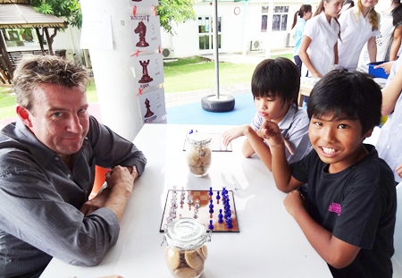 Mr Owen, the Head of Maths, is challenged to a game of chess.