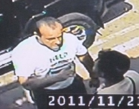 Security footage catches Gianni Belfiore in an argument about a temporary parking space in Naklua.