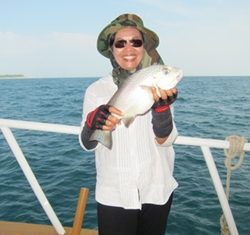 Khammoon with her catch.